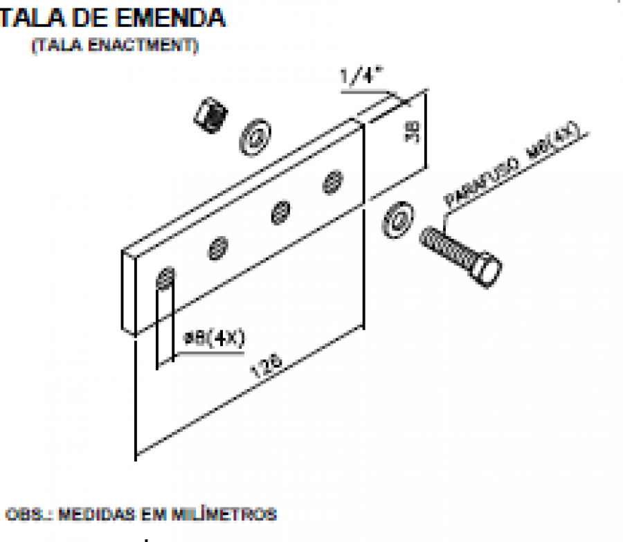 ESTEIRA OUTDOOR - TALA DE EMENDA