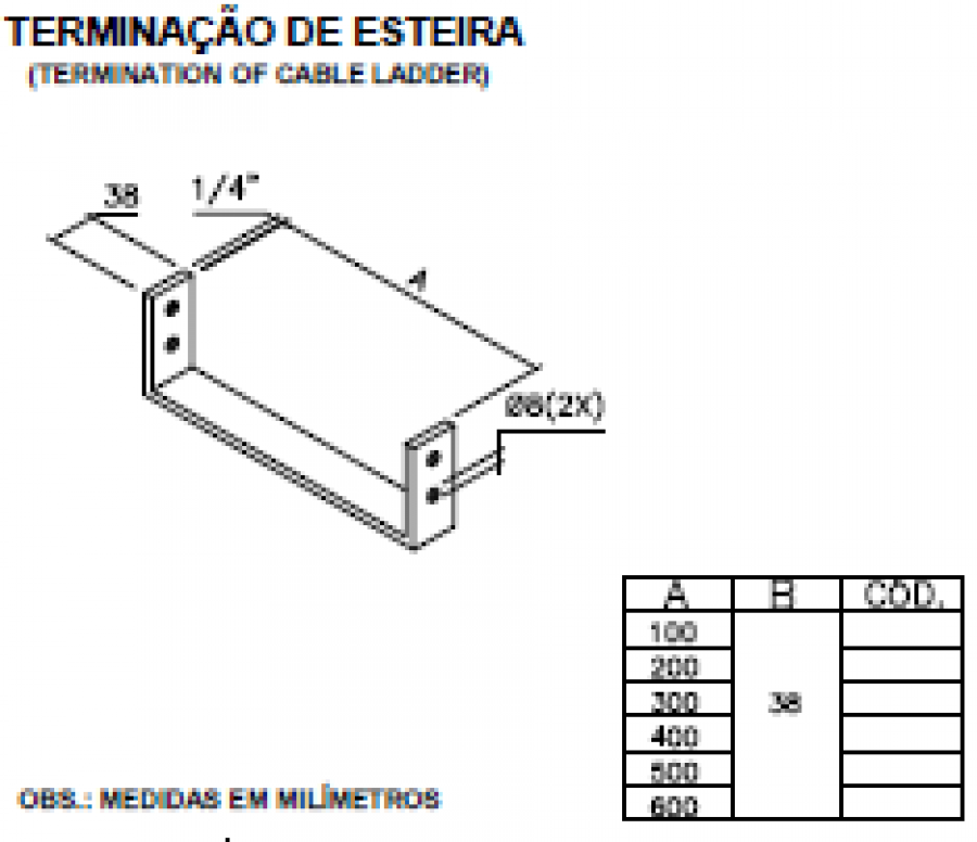 ESTEIRA OUTDOOR - TERMINAÇÃO DE ESTEIRA
