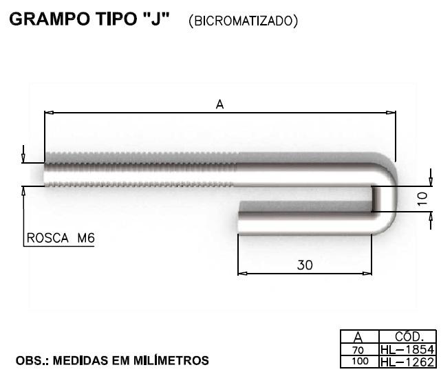 Grampo tipo J
