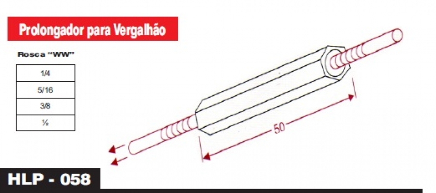 PERFILADOS E ACESSÓRIOS - Prolongador para Vergalhão