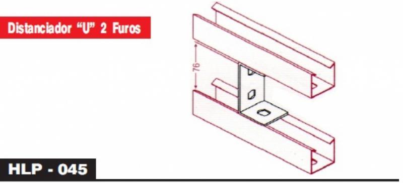 PERFILADOS E ACESSÓRIOS - Distanciador “U” 3 Furos