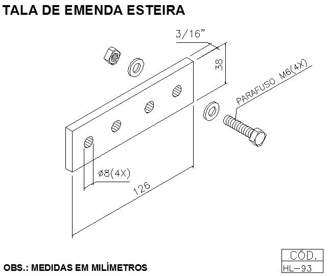 TALA DE EMENDA ESTEIRA                                            