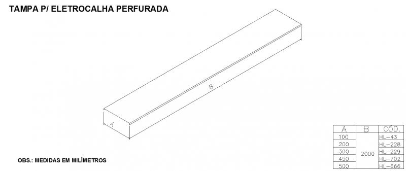 ELETROCALHAS E ACESSÓRIOS - TAMPA Para ELETROCALHA PERFURADA